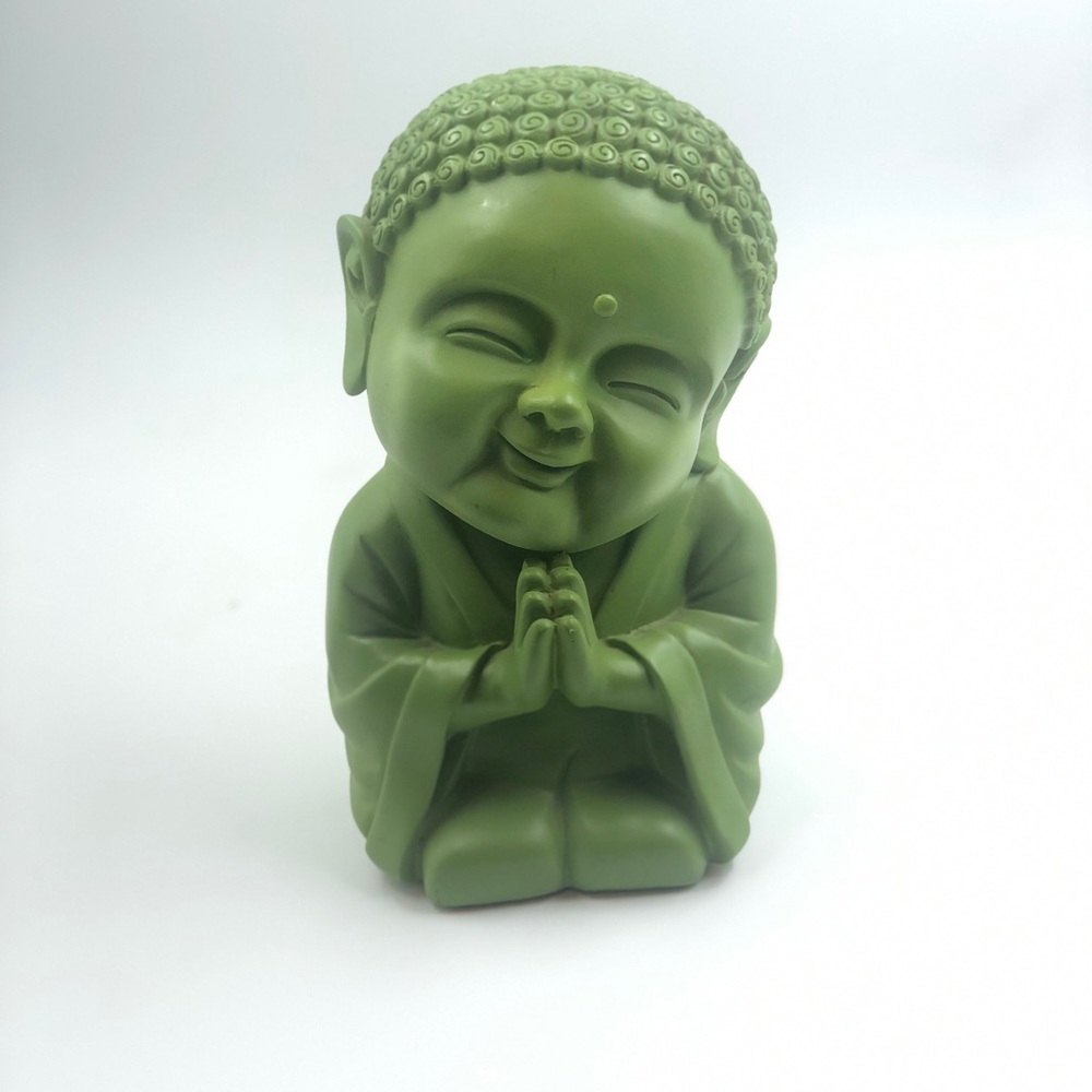 Green Smiling Buddha Buddha Figurine/Bank